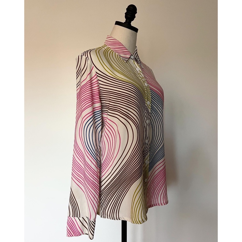 Wavy Gravy Colorful Silk Blouse